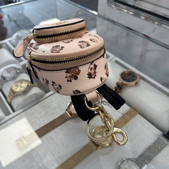 COACH MINI COURT BACKPACK BAG CHARM WITH ROSETTE PRINT CAA68 08XKE - Picture 8 of 11